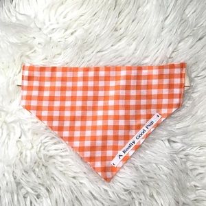 🐶 4 for $16 Orange Gingham Dog Bandana